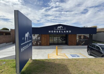 Horseland store with pylon sign, Verdon Street Warrnambool, built by Bolden Constructions
