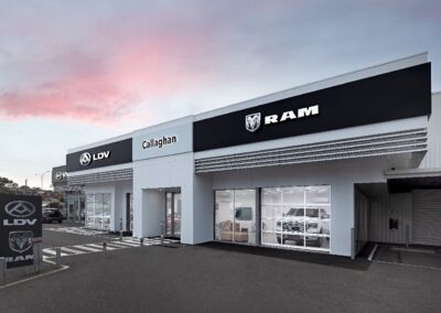 Callaghan LDV and RAM showroom, Warrnambool, by Bolden Constructions