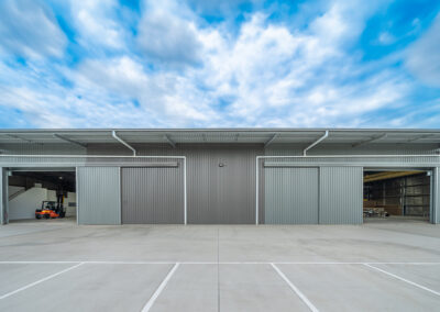 Roller doors on the PAG warehouse, White Rock Road Warrnambool, built by Bolden Constructions